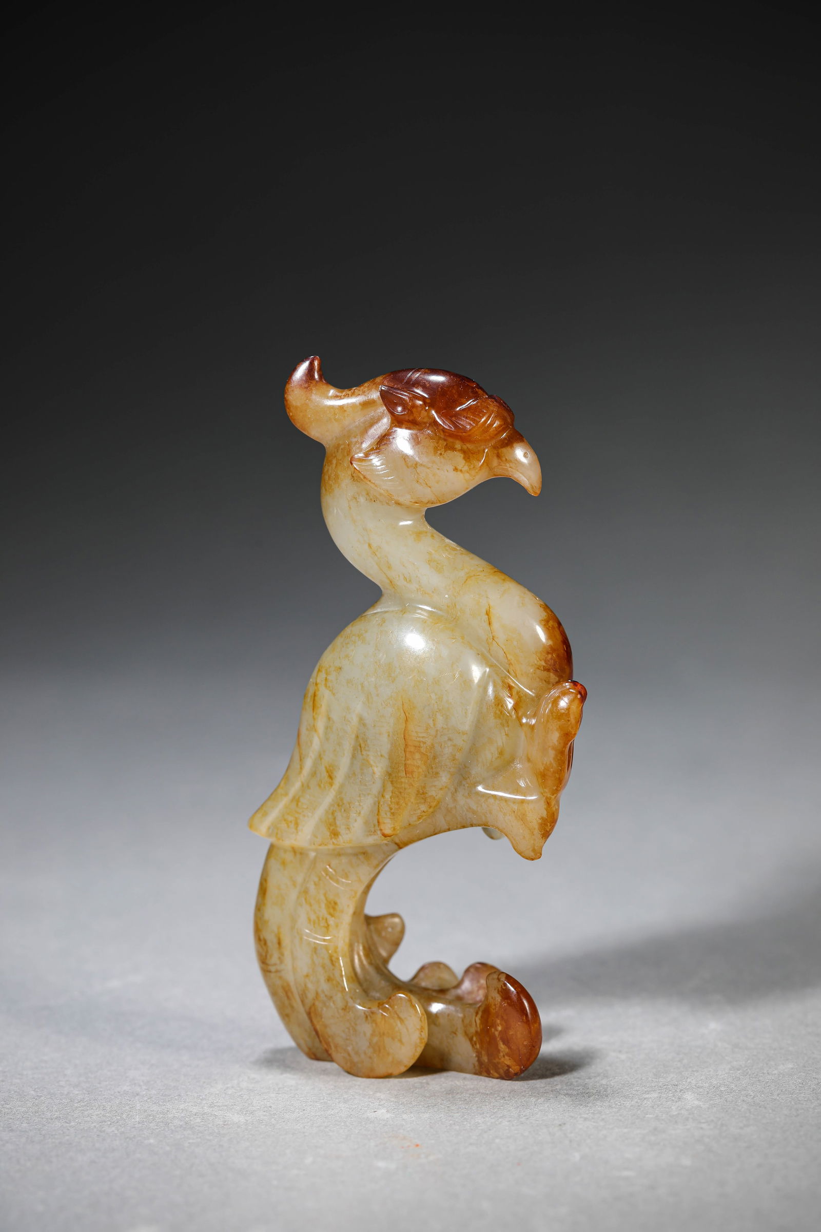 A Jade ‘Vermilion Bird’: A Jade ‘Vermilion Bird’ (4.6 x 2.3 x 9.7cm)