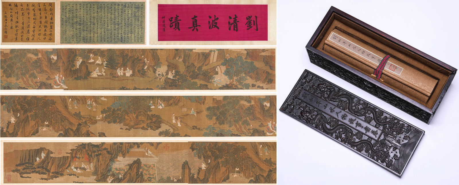Liu Songnian (act. 1190-1230), attributed to, Landscape with Figure Narrative Handscroll: Liu Songnian (act. 1190-1230), attributed to, Landscape with Figure Narrative Handscroll (720 x 34.5cm)