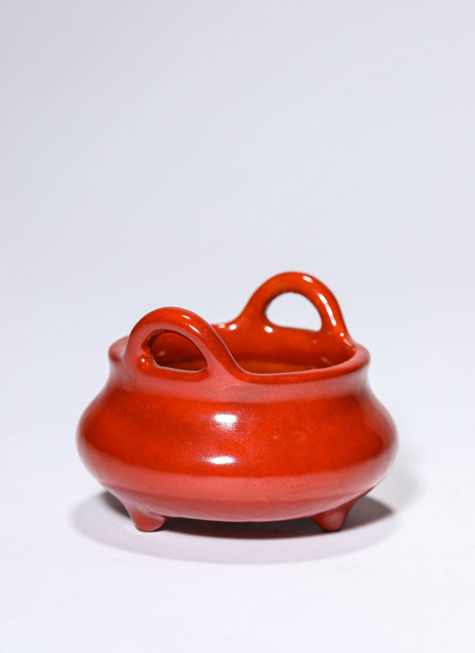 A Red-Glazed Tripod Censer - 3