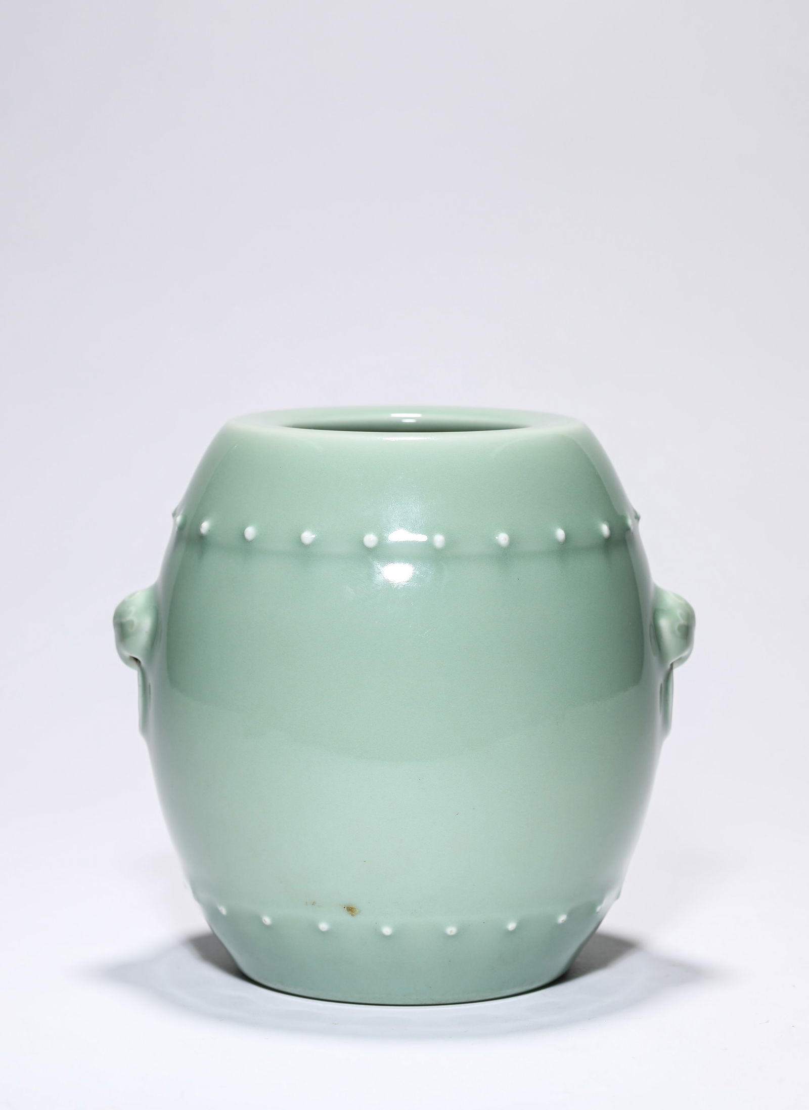 A Bean-Green-Glazed 'Drum-Form' Jar - 4