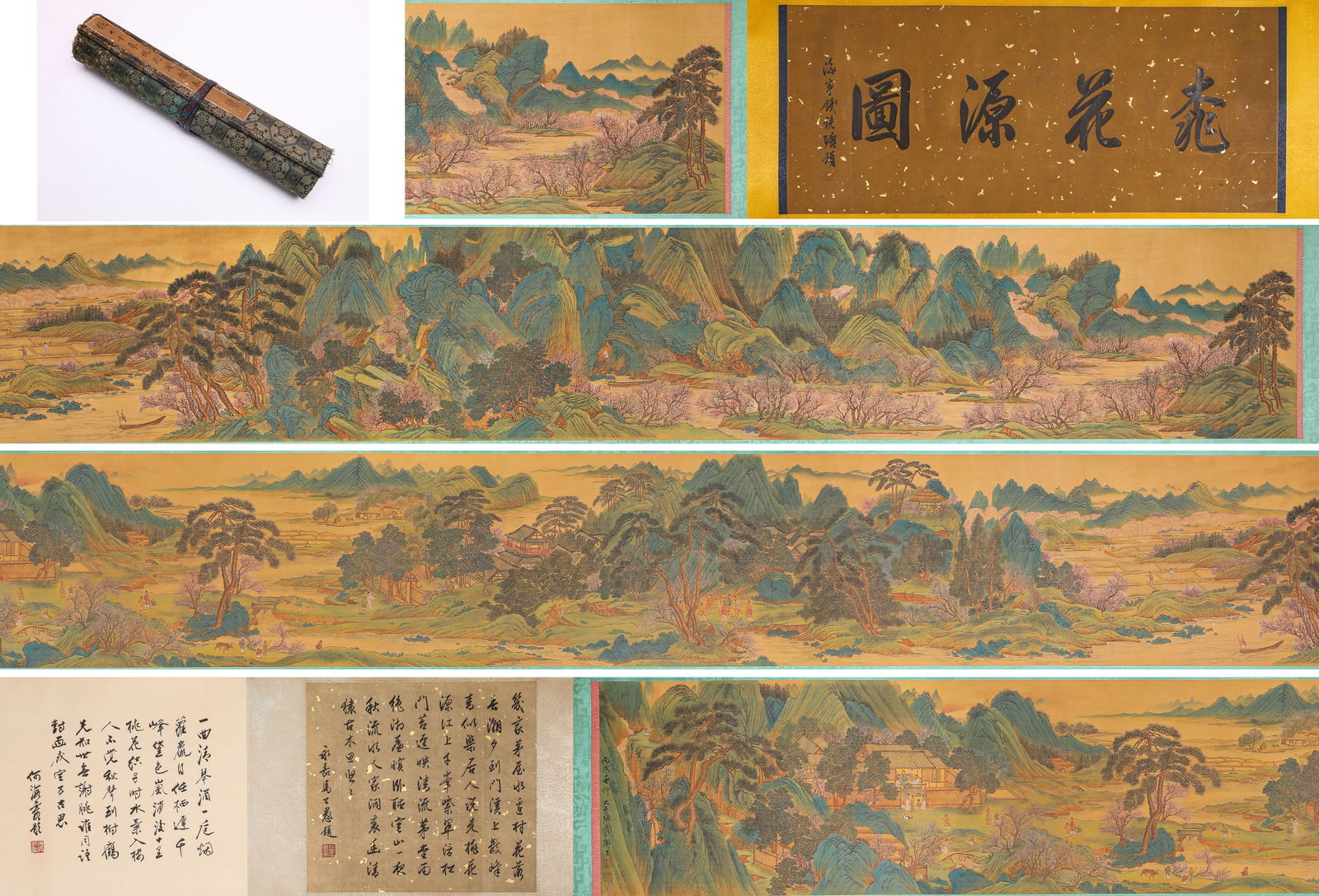 Zhang Daqian (1899-1983), attributed to, Peach Blossom Spring Handscroll: Zhang Daqian (1899-1983), attributed to, Peach Blossom Spring Handscroll (670 x 38cm)