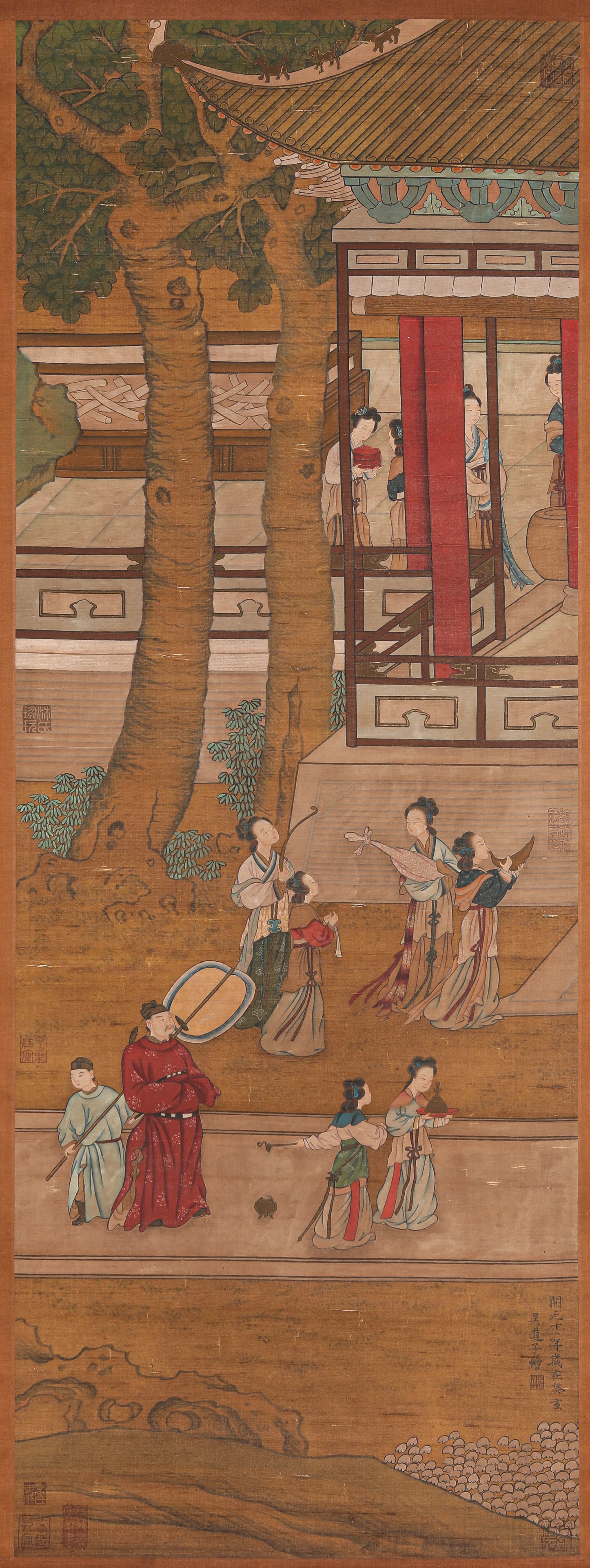 Wu Daozi (act. 8th century), attributed to, Figure Narrative (1 of 8)