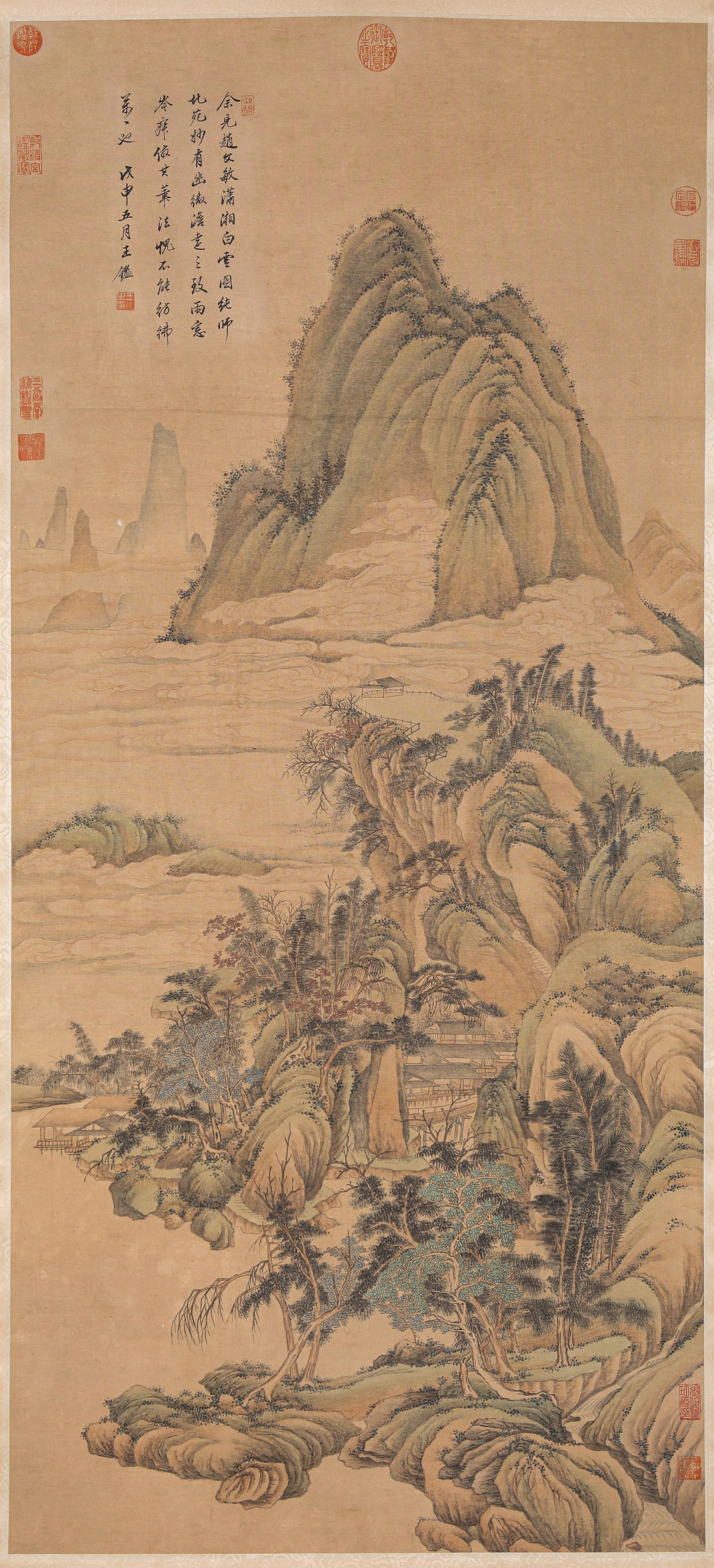 Wang Jian (1598-1677), attributed to, Landscape: Wang Jian (1598-1677), attributed to, Landscape (64.5 x 141.5cm)