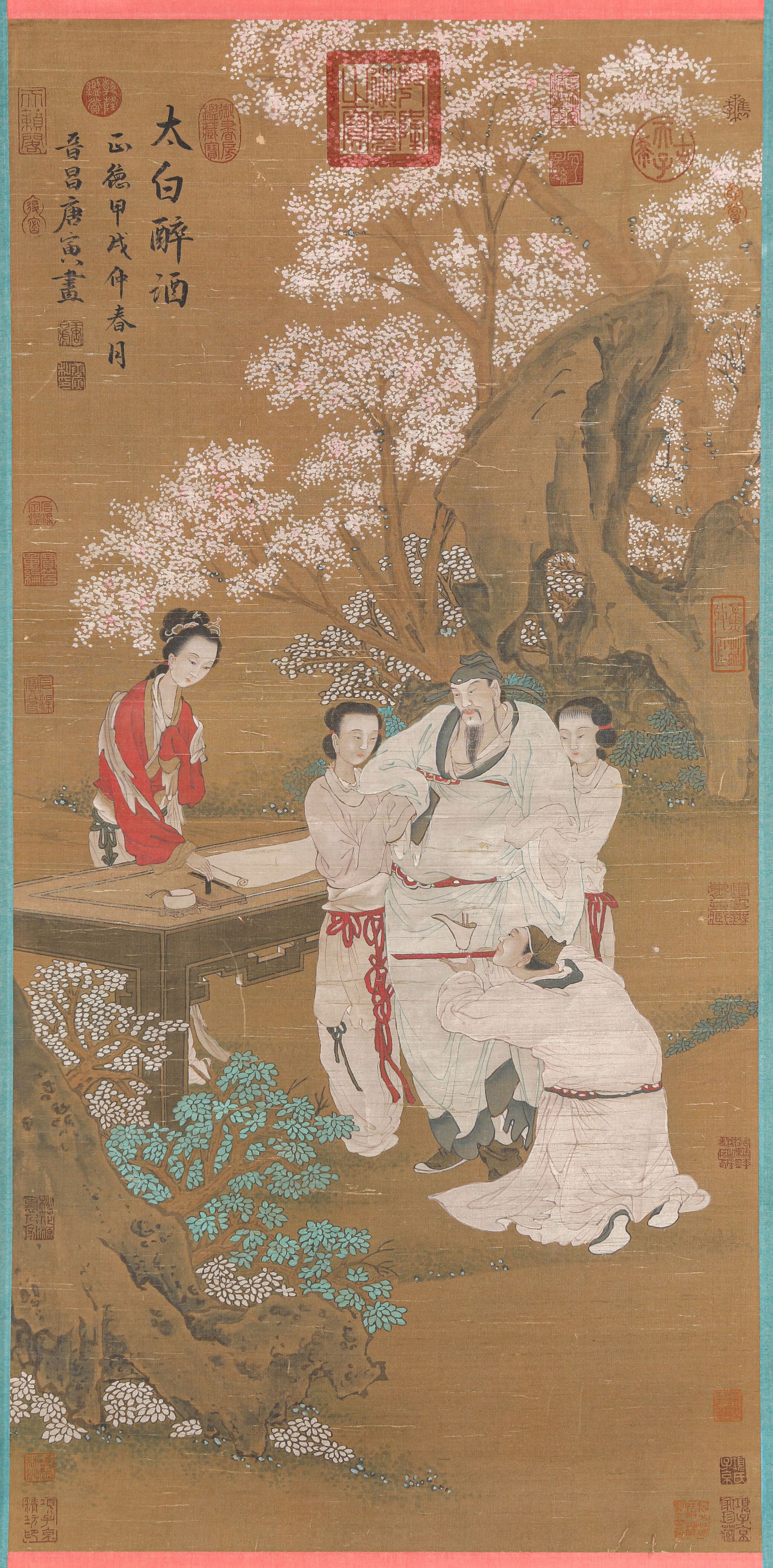 Tang Yin (1470-1524), attributed to, Drunken Li Bai: Tang Yin (1470-1524), attributed to, Drunken Li Bai (54 x 110cm)