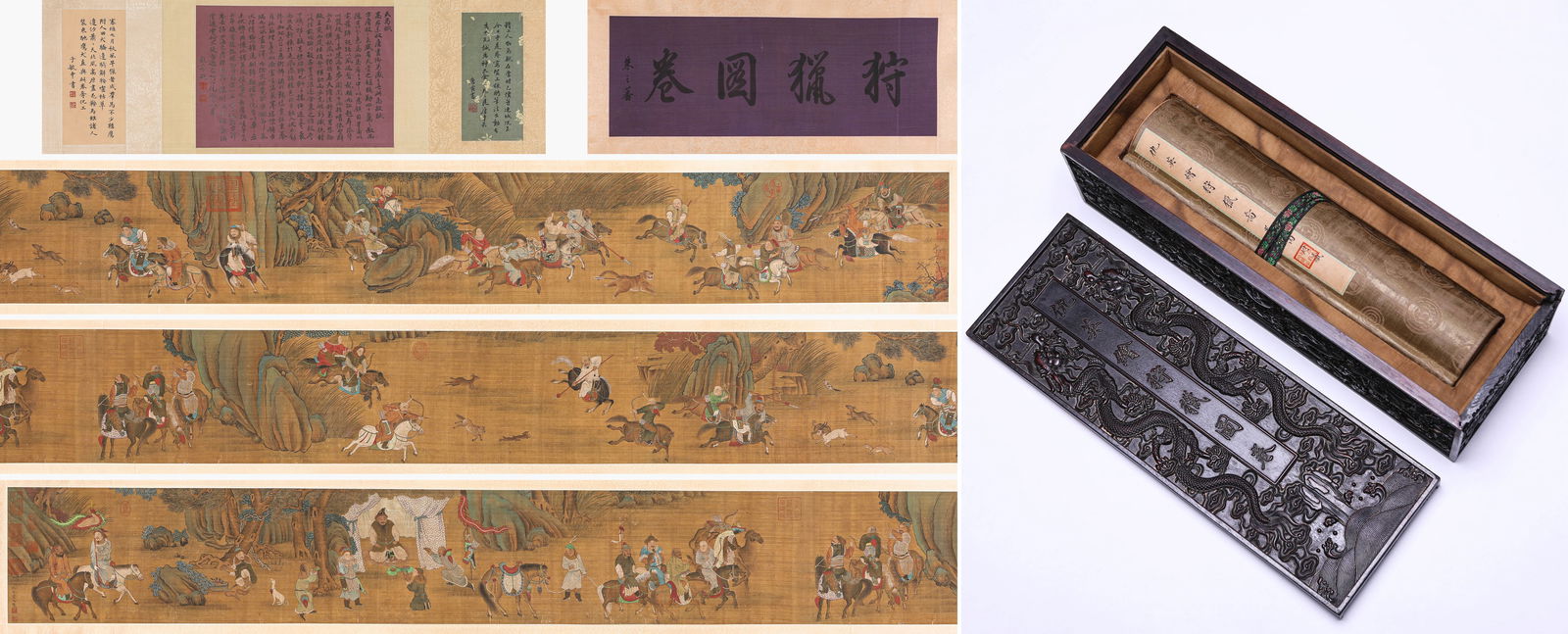 Qiu Ying (1494-1552), attributed to, Hunting Handscroll: Qiu Ying (1494-1552), attributed to, Hunting Handscroll (760 x 36.5cm)