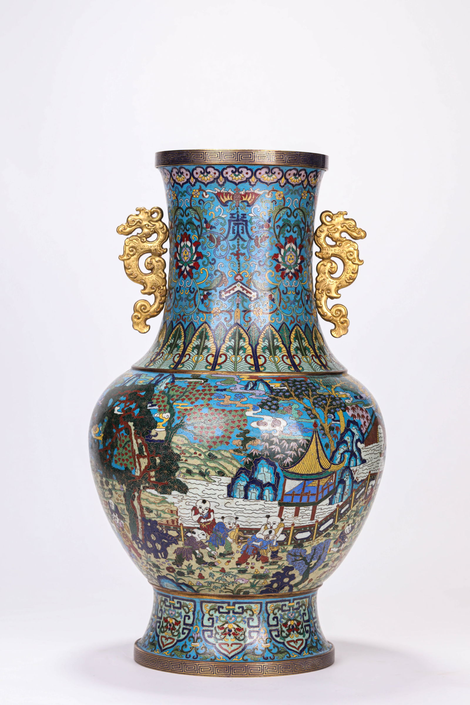 A Cloisonné Enamel ‘Children at Play’ Vase (1 of 6)