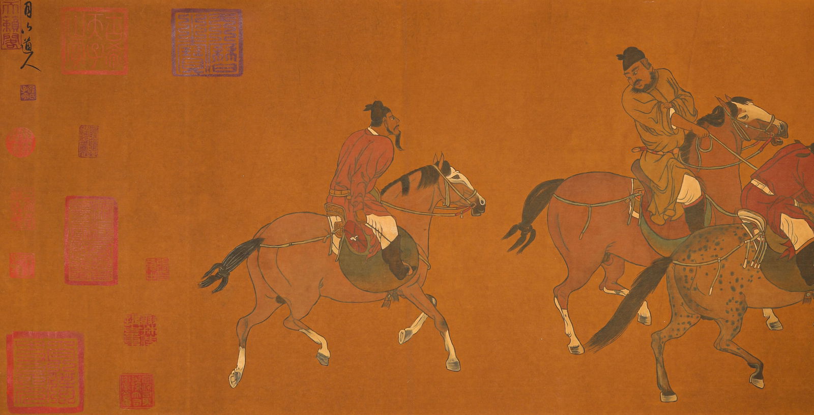 Ren Renfa (1255-1328), attributed to, Five Drunken Princes Returning Handscroll - 7
