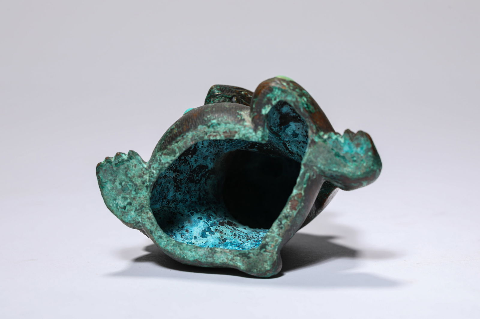 A Turquoise-Inlaid Bronze Bear - 6
