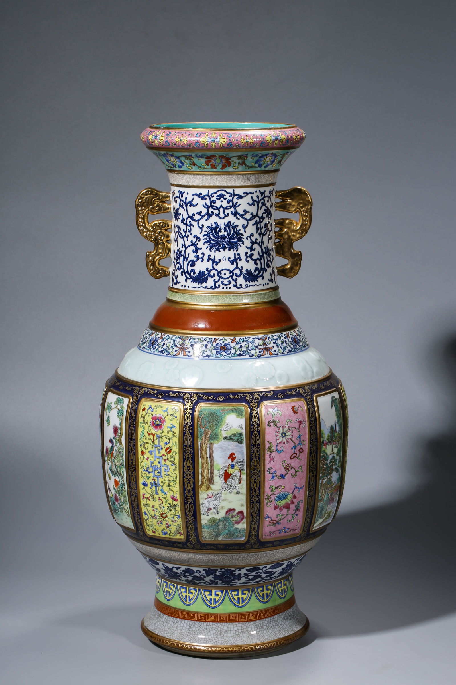 A 'Porcelain Aggregate' Vase: A 'Porcelain Aggregate' Vase (29.5 x 62.5cm)