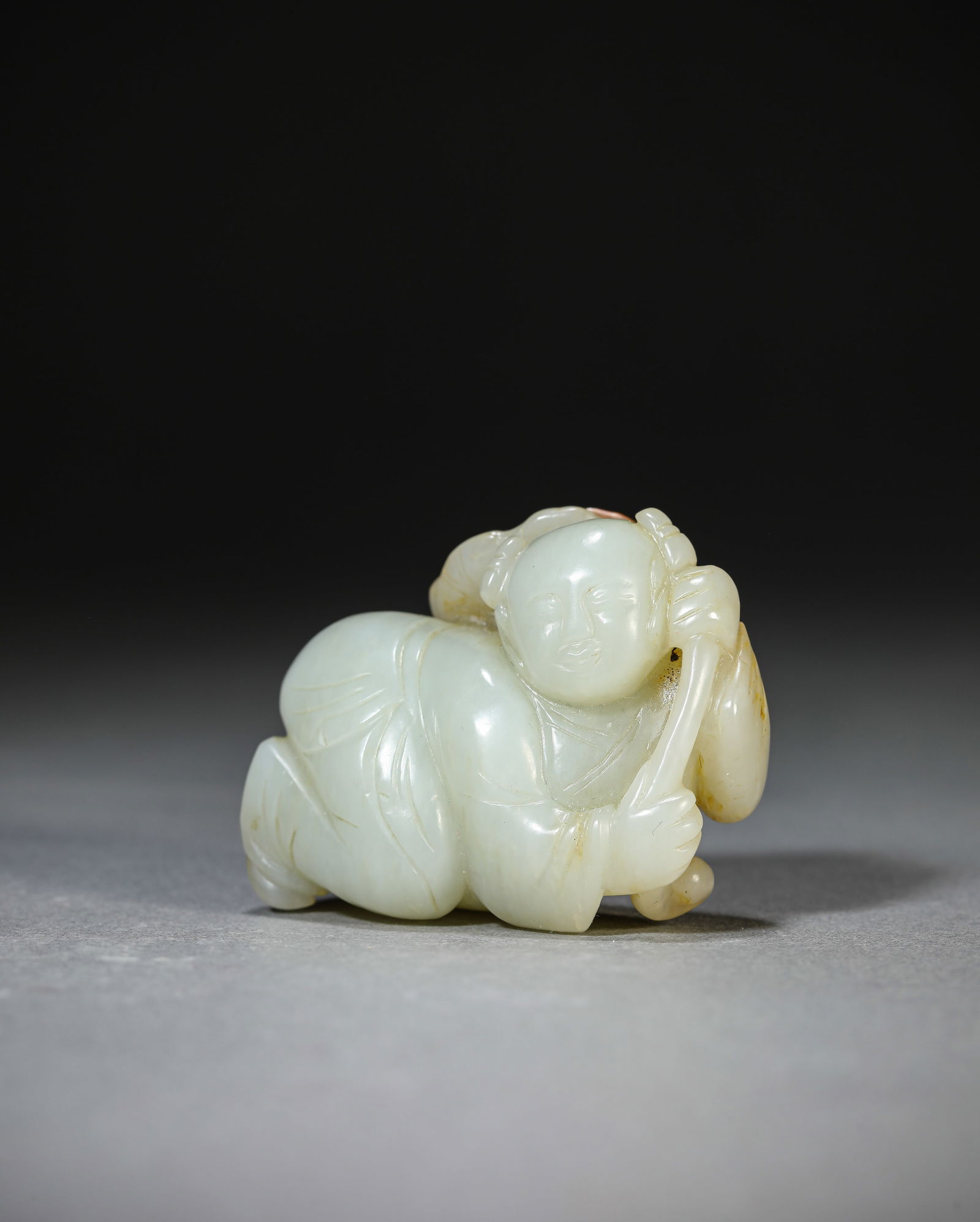 A Jade Figure of a Boy: A Jade Figure of a Boy (4.8 x 2.5 x 4cm)