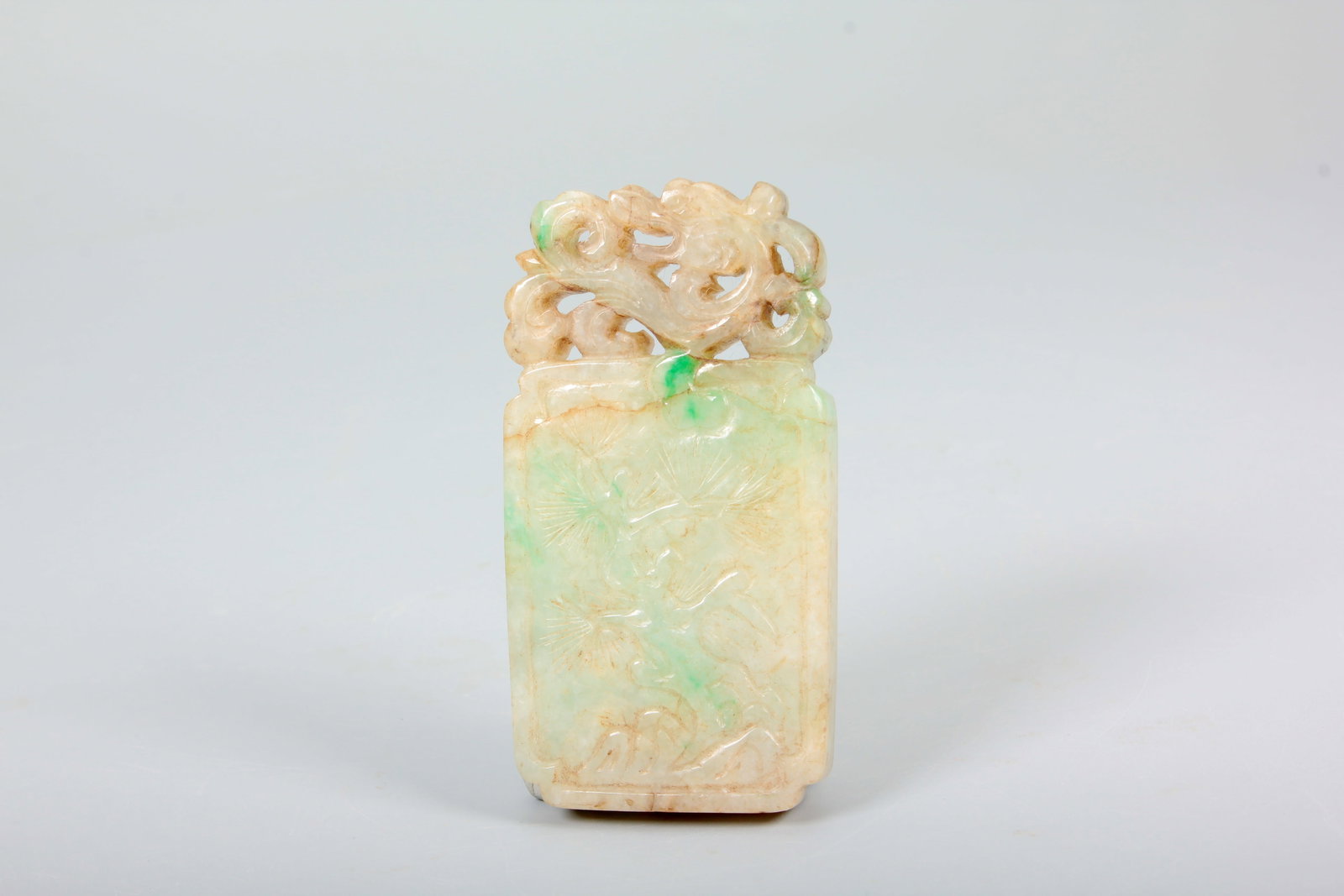 A JADEITE DRAGON PATTERN PLAQUE - 4