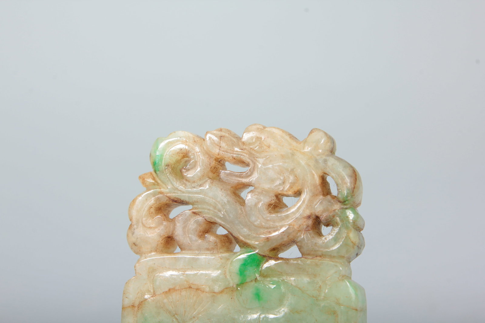 A JADEITE DRAGON PATTERN PLAQUE - 5