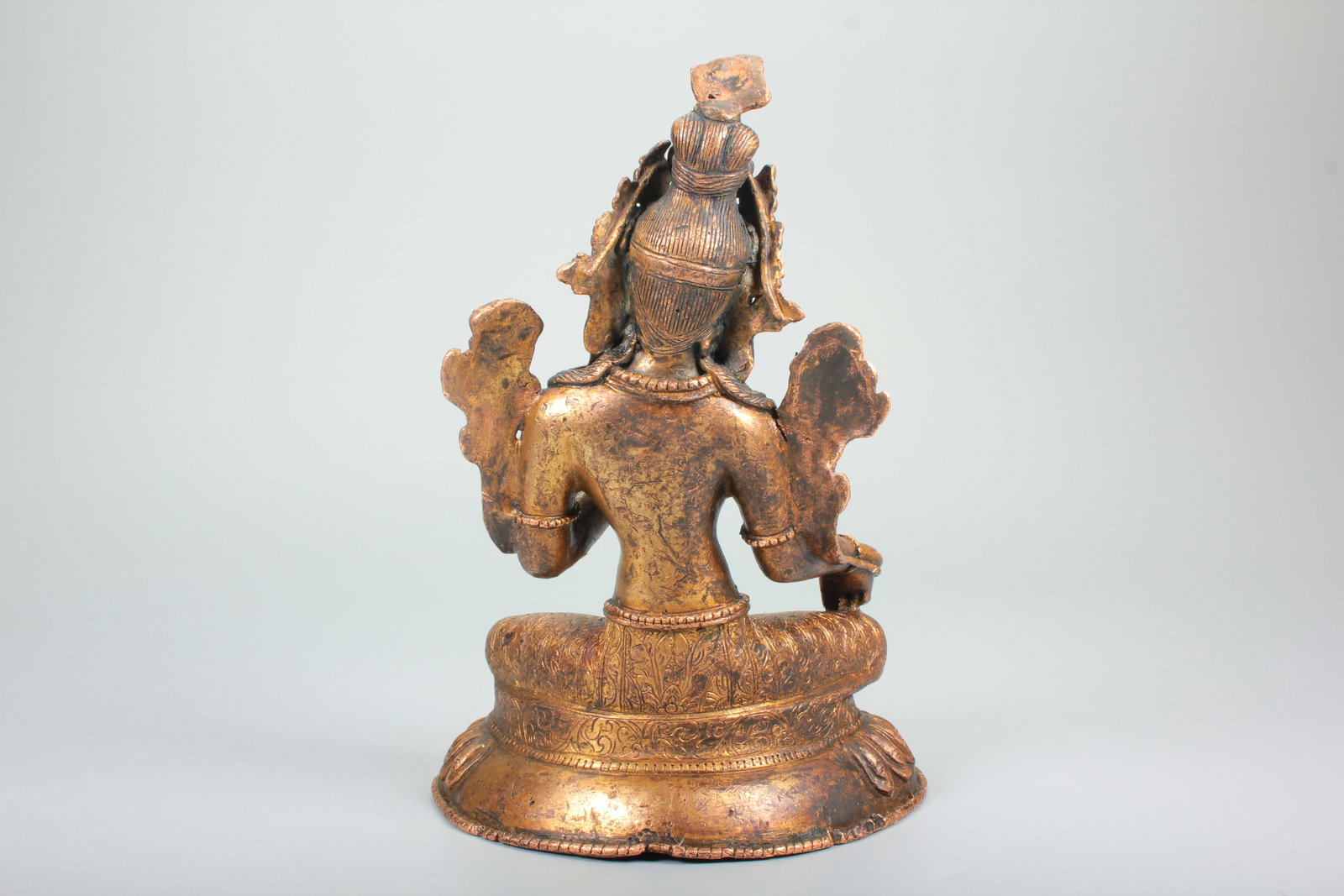 A COPPER GREEN TARA STATUE - 14