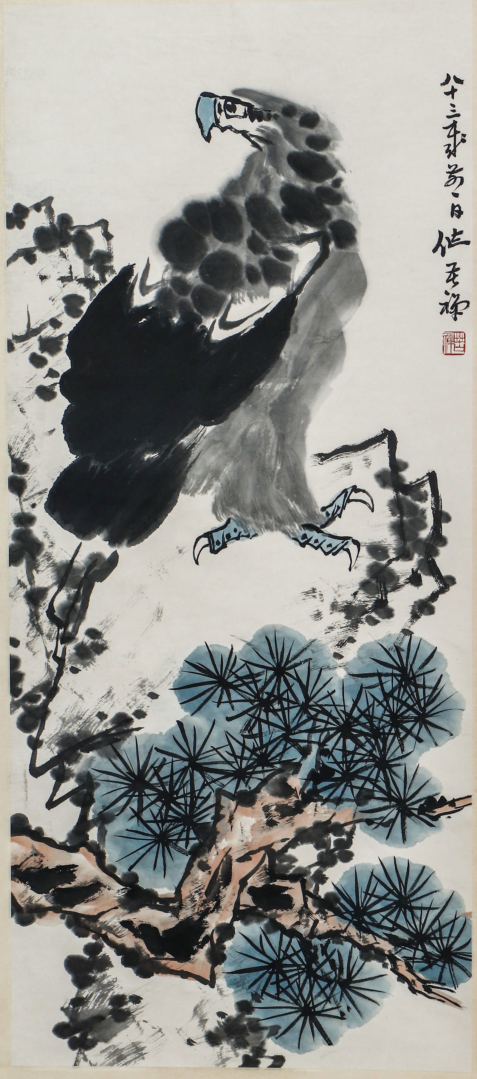 A CHINESE HAND PAINTING WITH THE MARK OF LI KUCHAN (1 of 4)