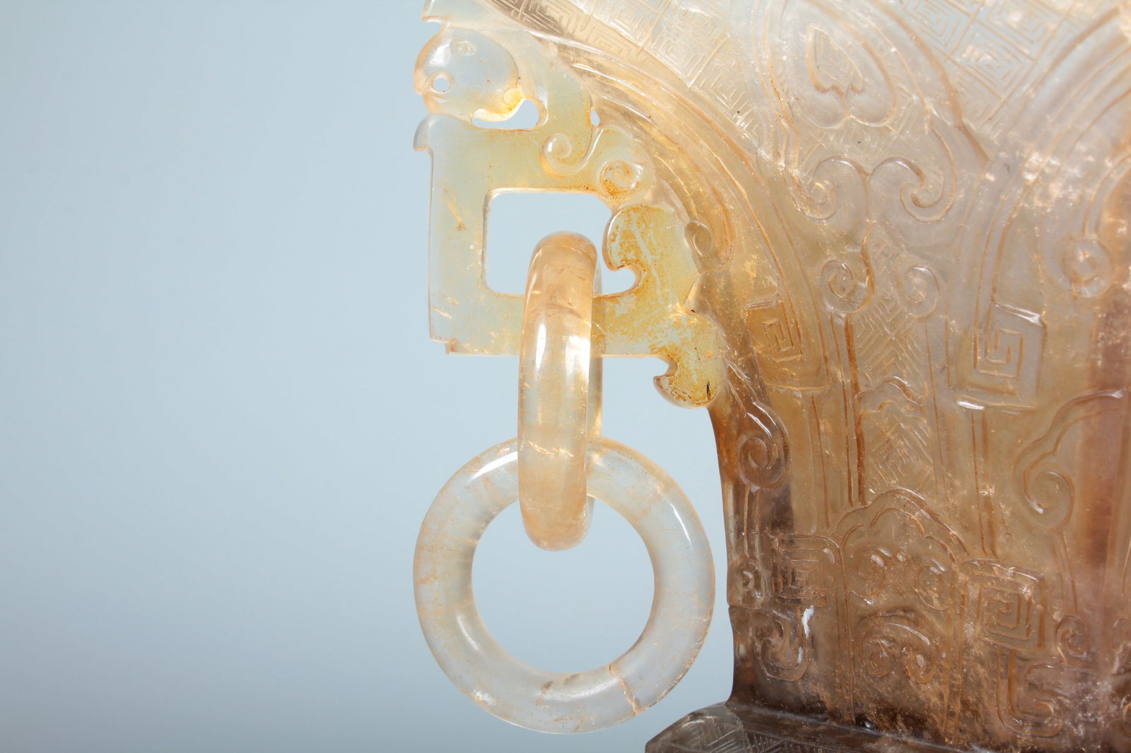 A CRYSTAL BEAST PATTERN DOUBLE RING EAR SQUARE ZUN - 7