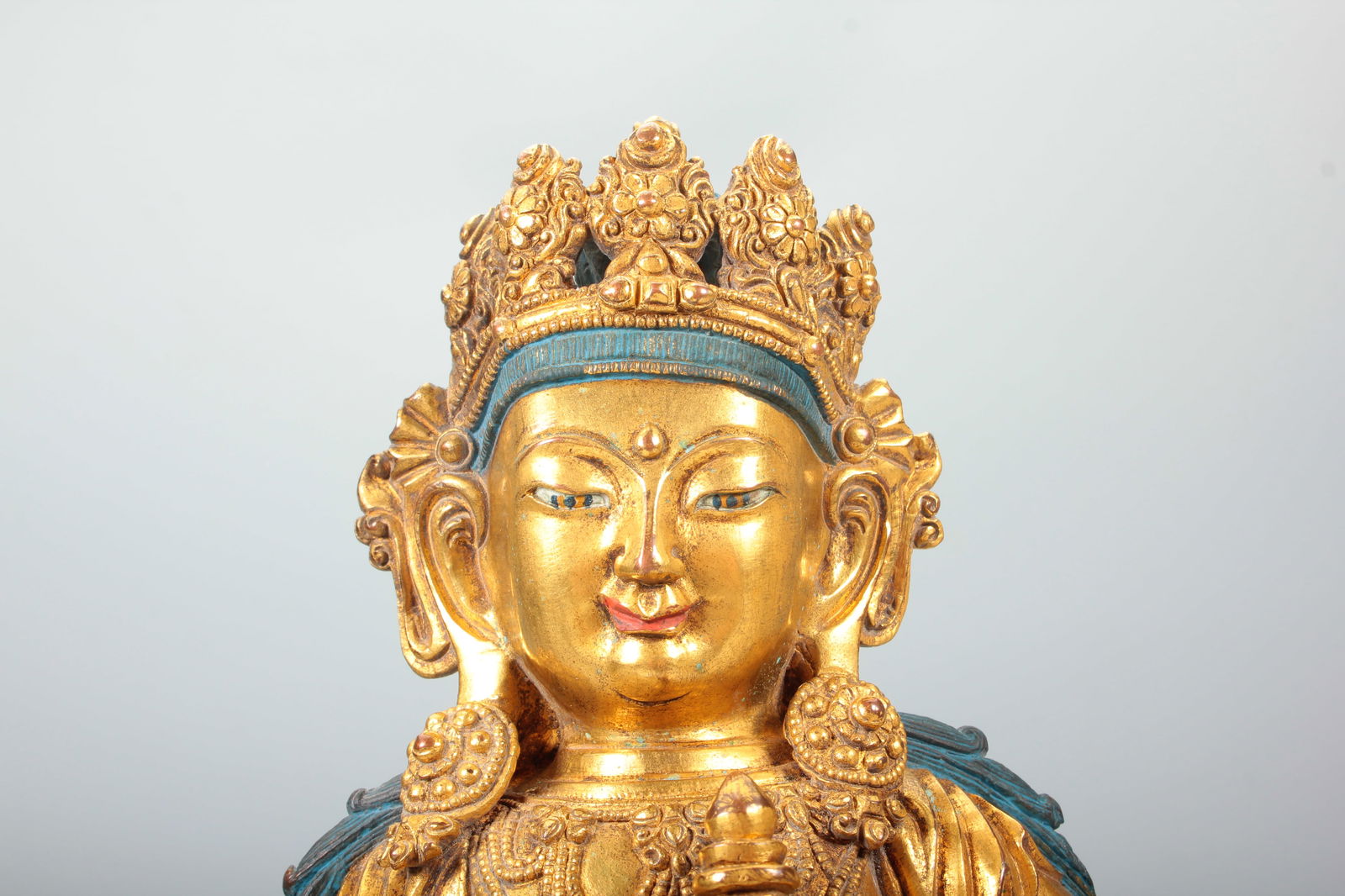 A COPPER GILT VAJRASATTVA STATUE - 3