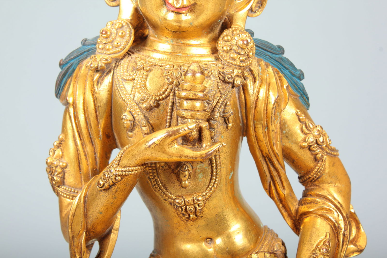 A COPPER GILT VAJRASATTVA STATUE - 4