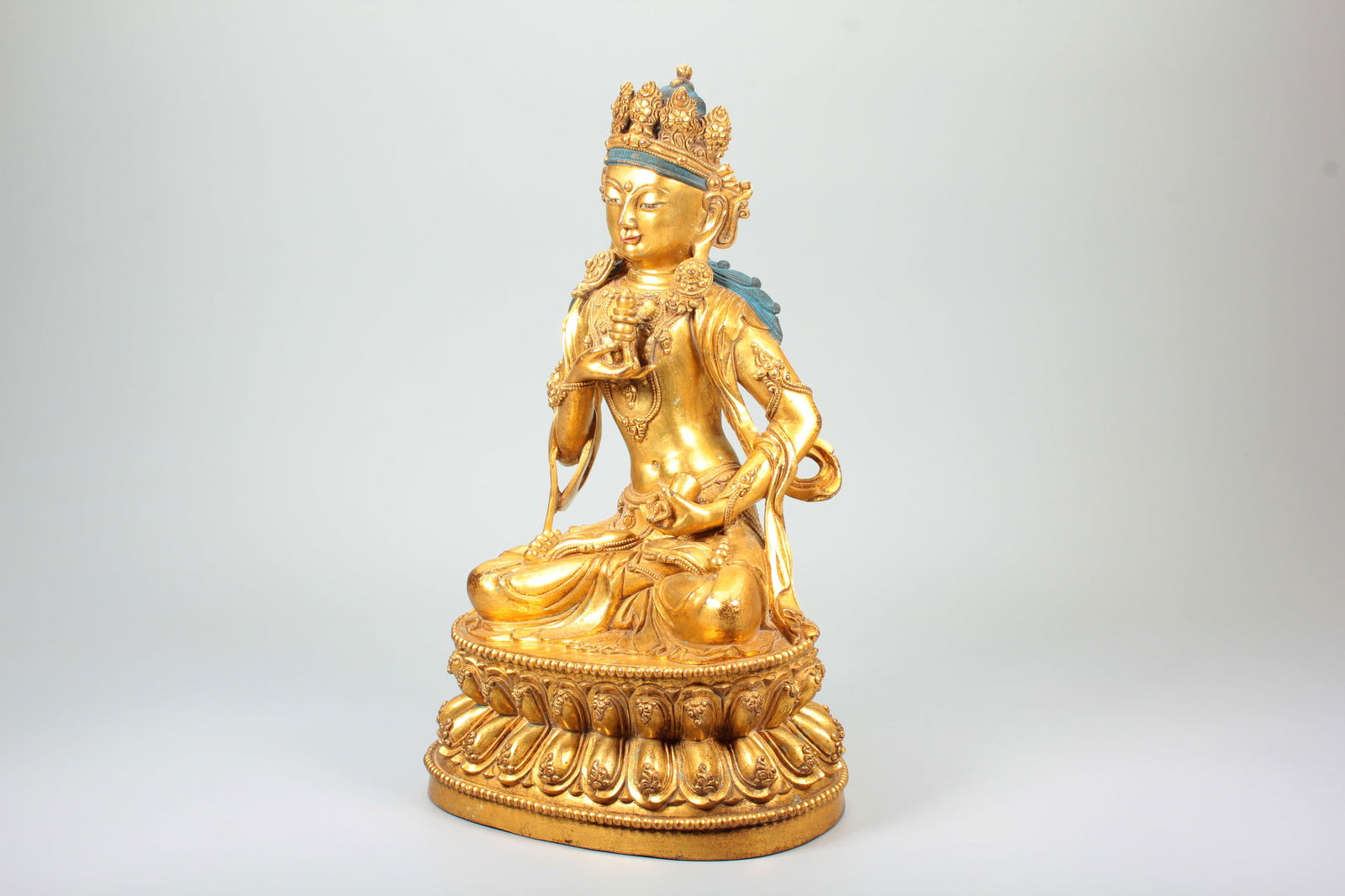 A COPPER GILT VAJRASATTVA STATUE - 7