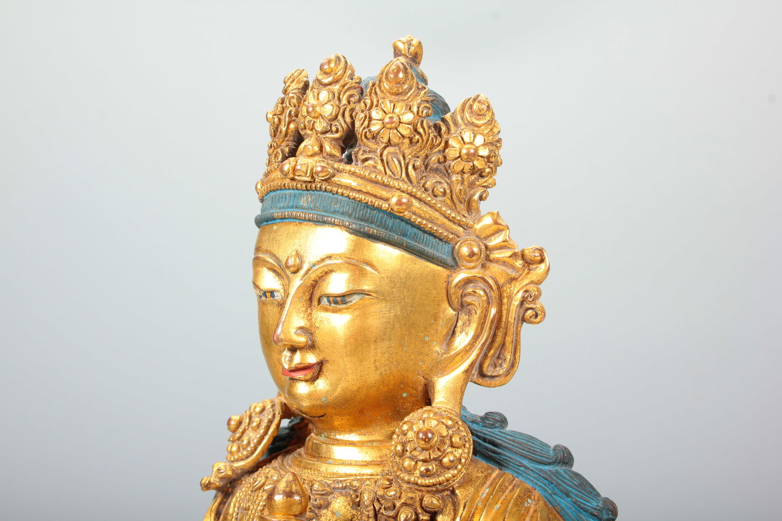 A COPPER GILT VAJRASATTVA STATUE - 8