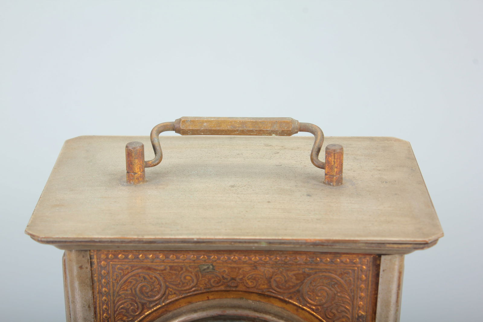 A COPPER DESK CLOCK - 2