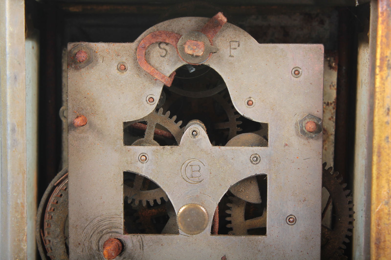 A COPPER DESK CLOCK - 7