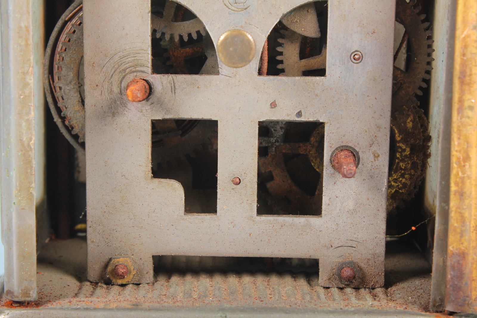 A COPPER DESK CLOCK - 8