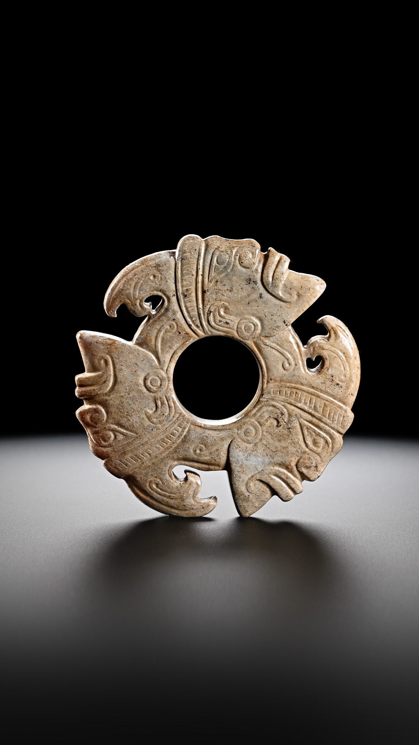 Jade Carved Character Face Pattern Bi - 8