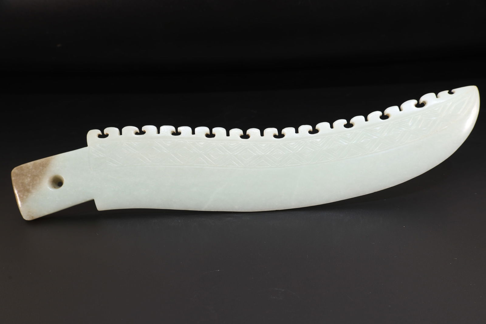 Jade Carved Cloud Pattern Broadsword - 5