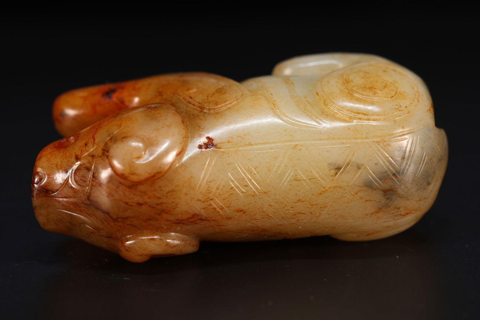 Jade Carved Beast Face Pattern Beast Shape Ornament - 5