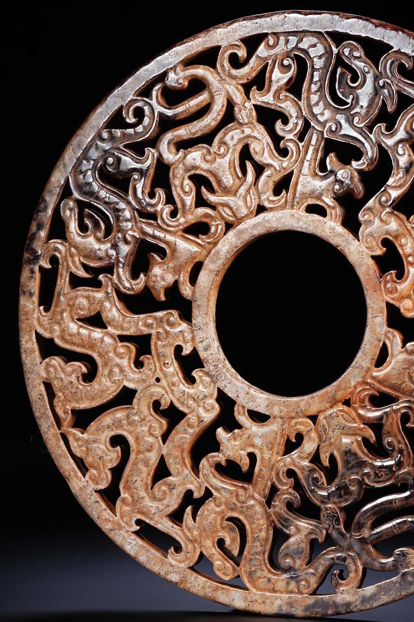 Jade Carved Dragon Pattern Bi - 10