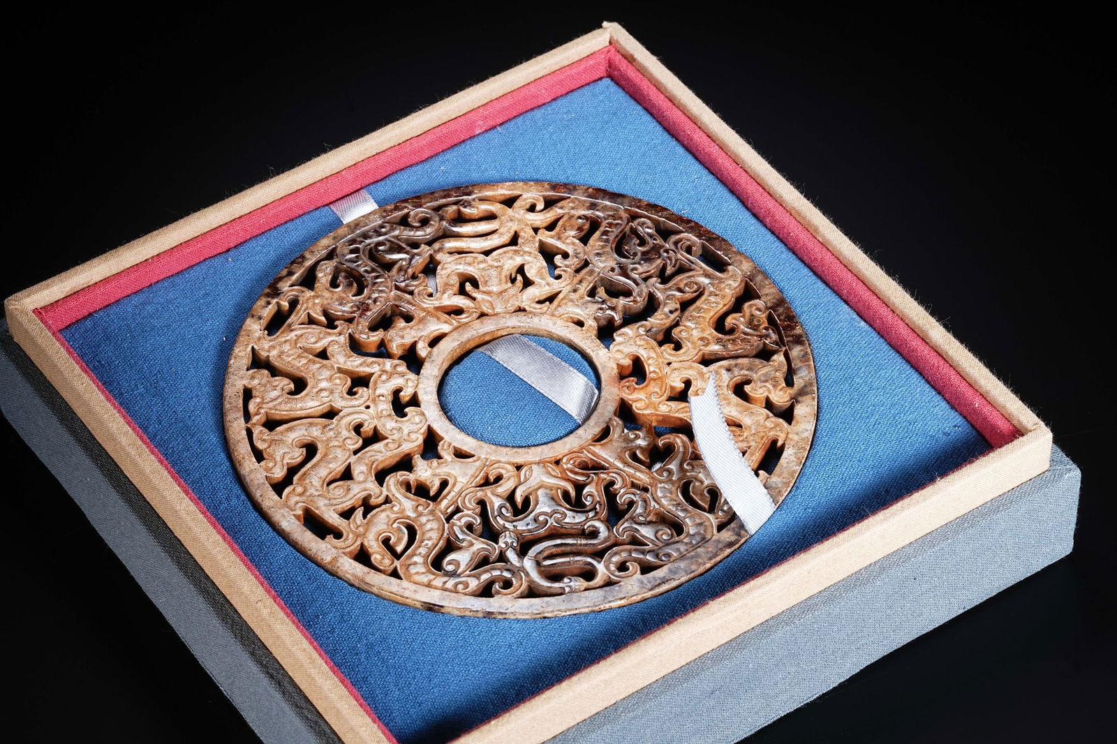 Jade Carved Dragon Pattern Bi - 8