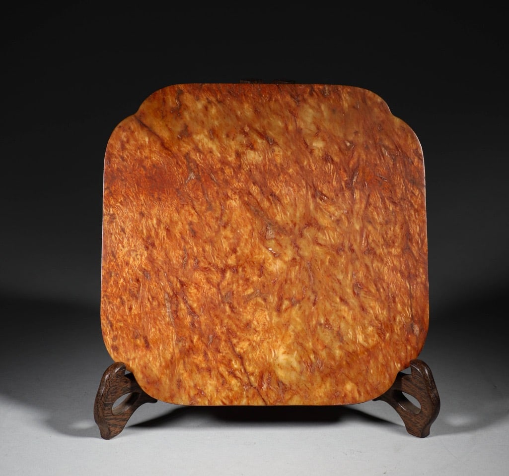 Jade Gold Drawing Flower and Bird Pattern Mirror - 6