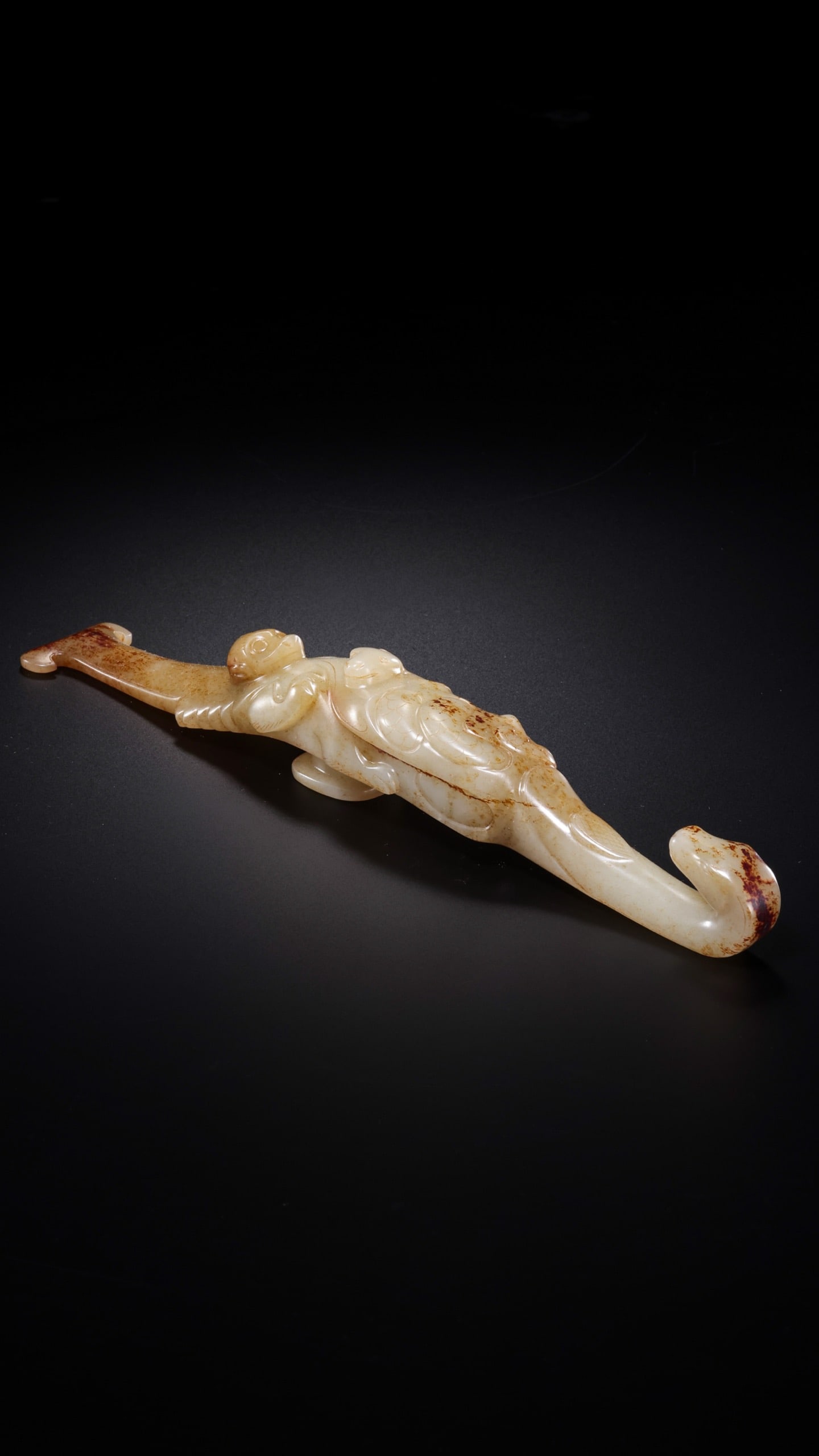 Jade Carved Dragon Shape Belt Hook - 11