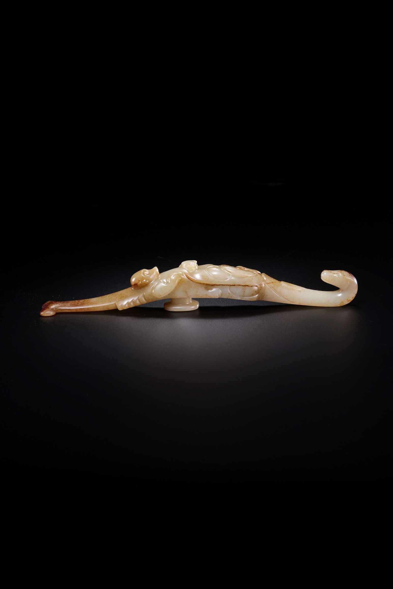 Jade Carved Dragon Shape Belt Hook - 13