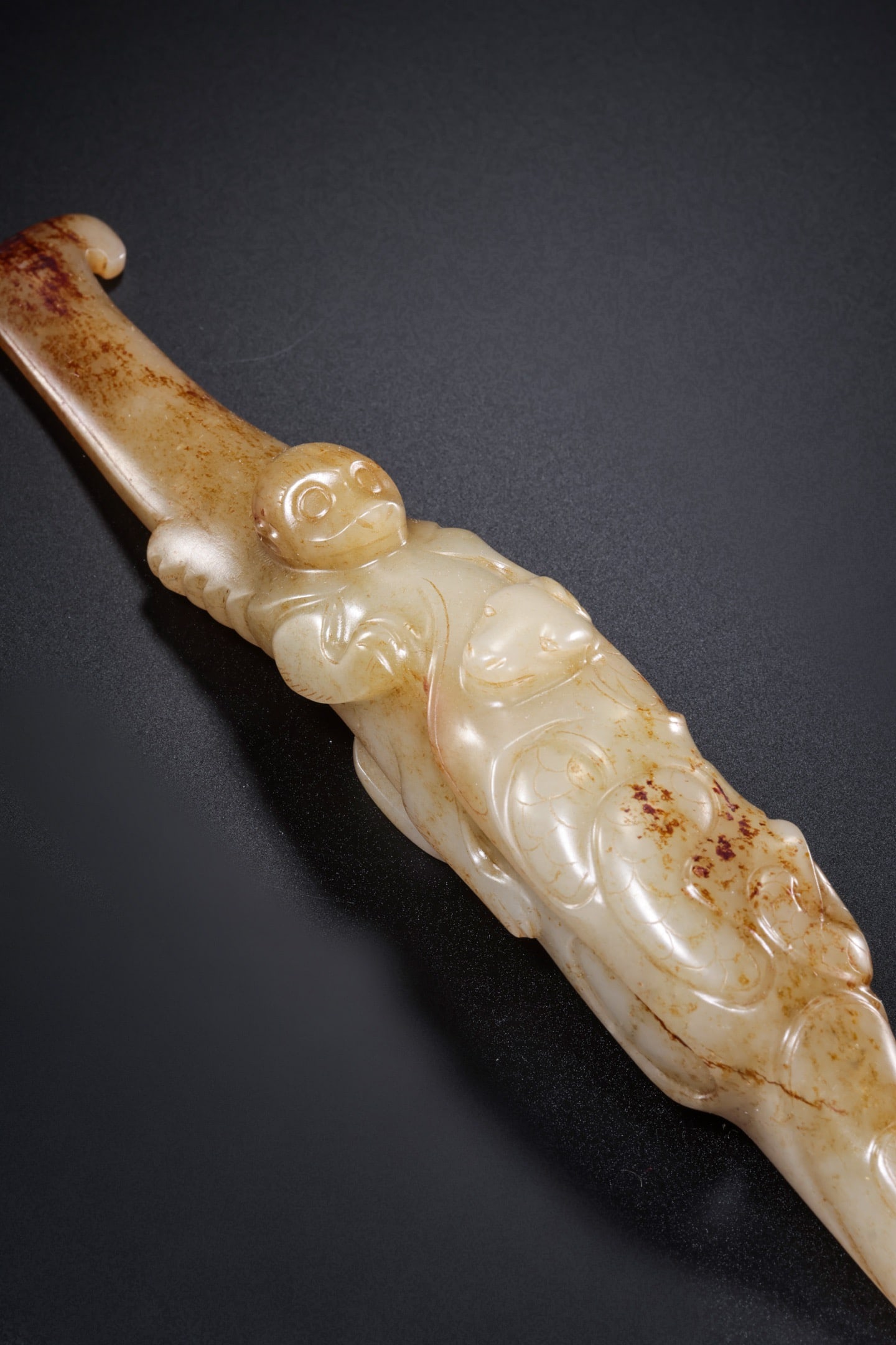 Jade Carved Dragon Shape Belt Hook - 2