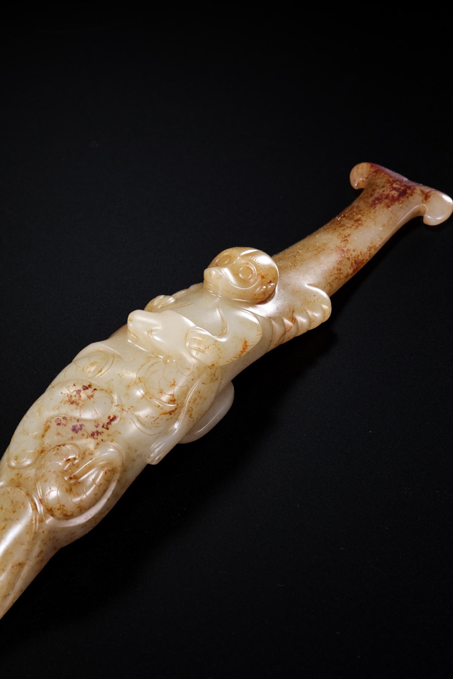 Jade Carved Dragon Shape Belt Hook - 6