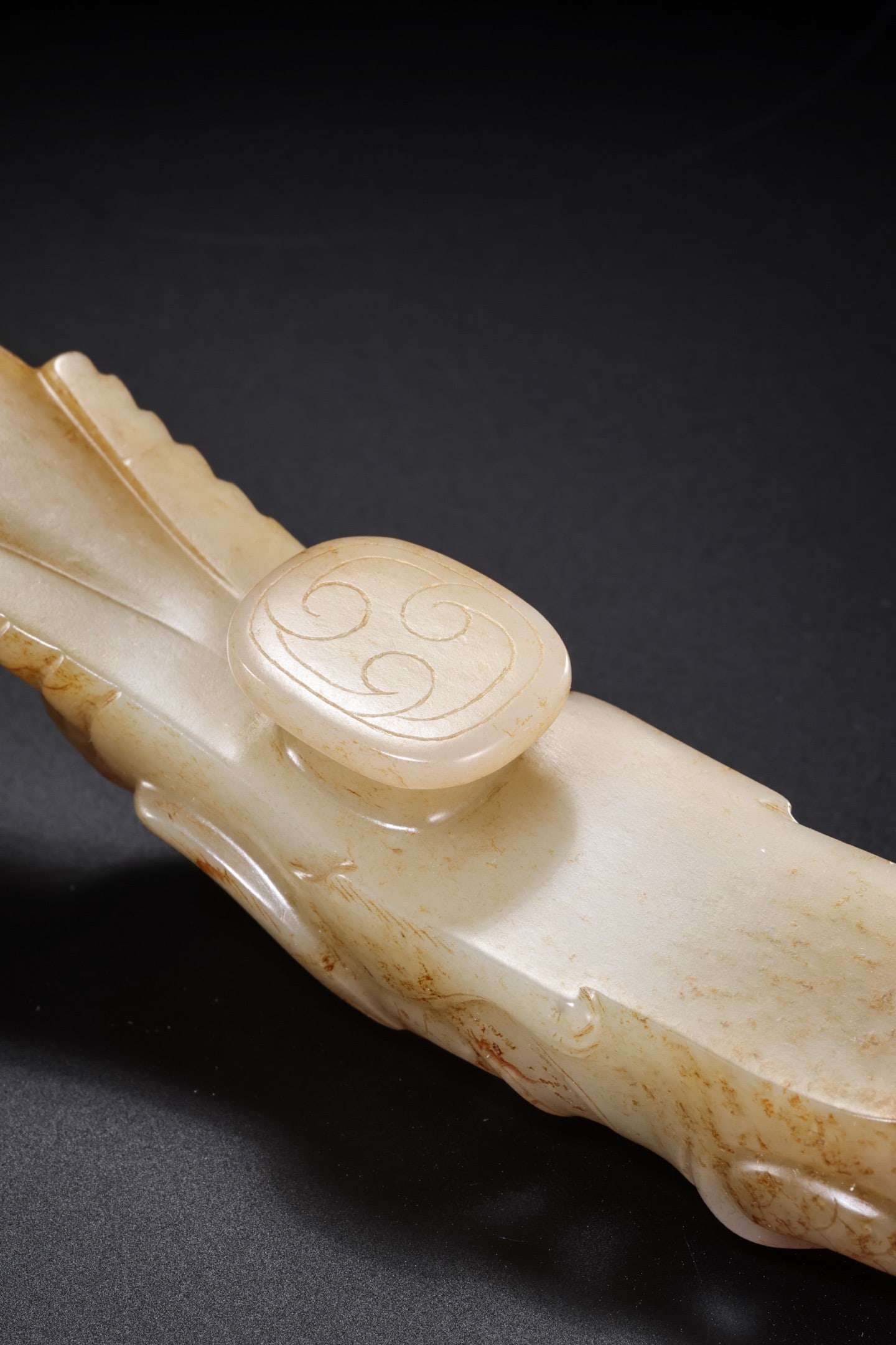 Jade Carved Dragon Shape Belt Hook - 7