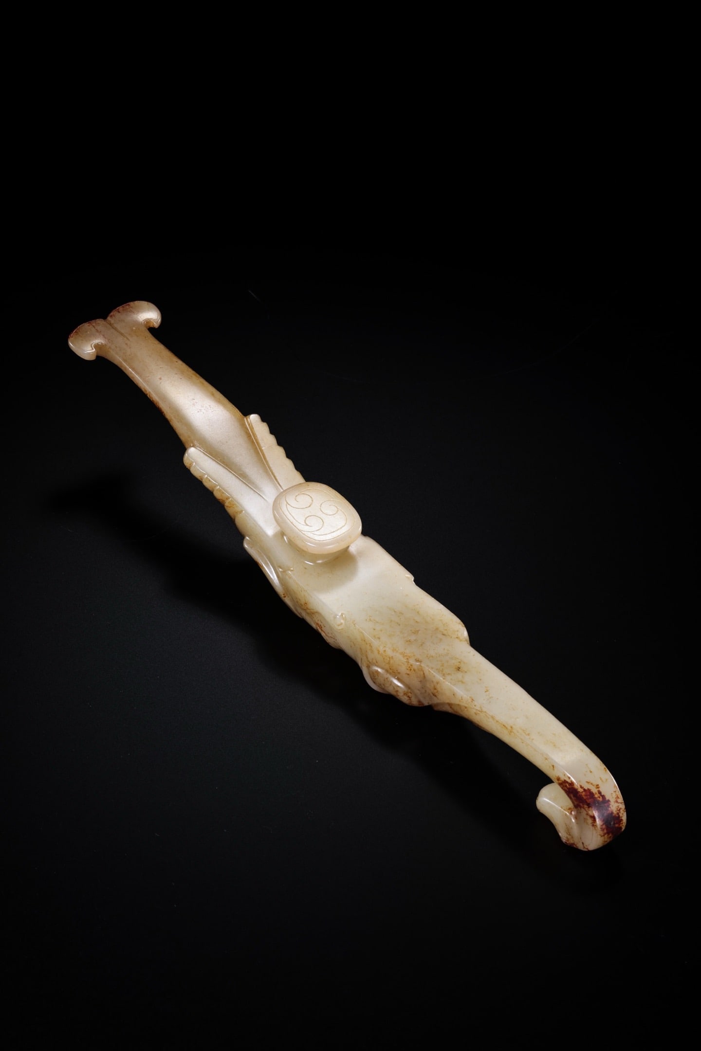 Jade Carved Dragon Shape Belt Hook - 9