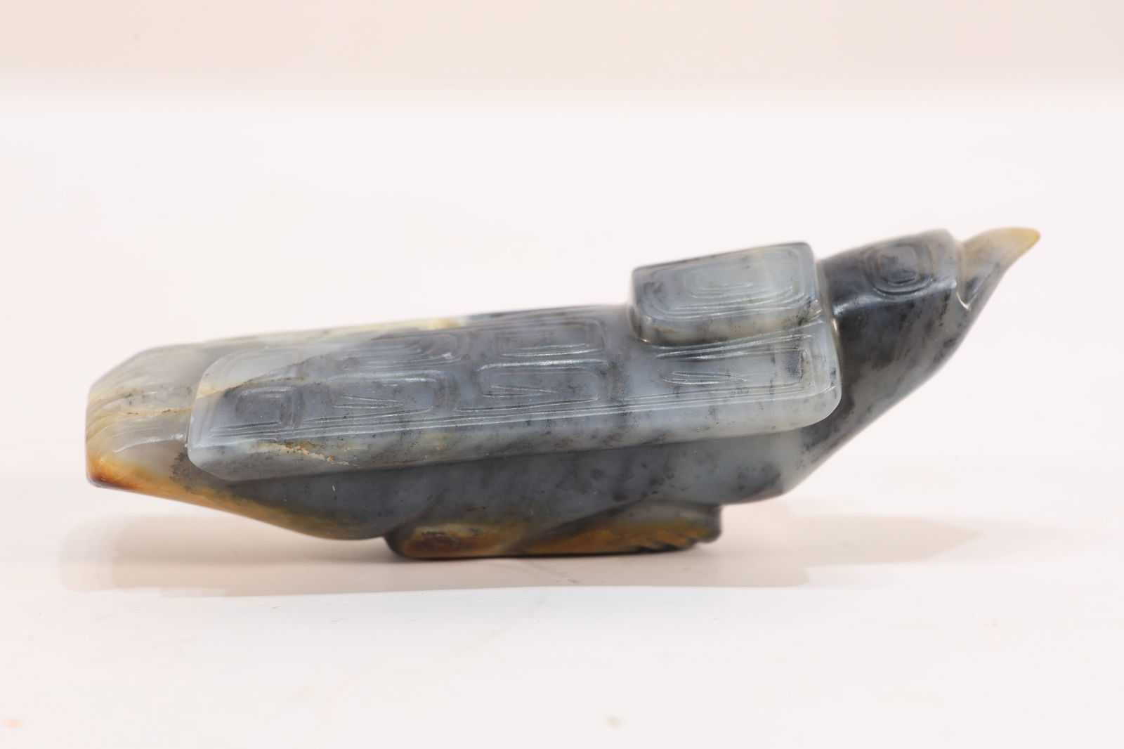 Jade Carved Beast Face Pattern Bird Shape Ornament - 5