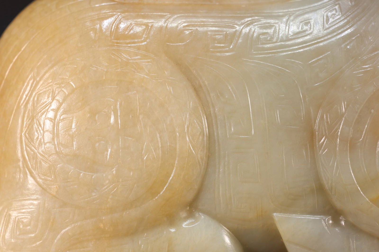 Jade Carved Beast Face Pattern Ram Shape Figure - 4