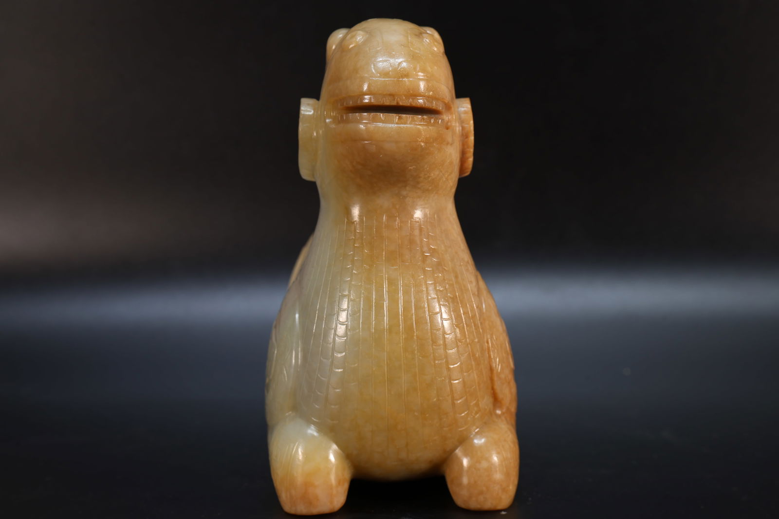 Jade Carved Beast Face Pattern Ram Shape Figure - 5