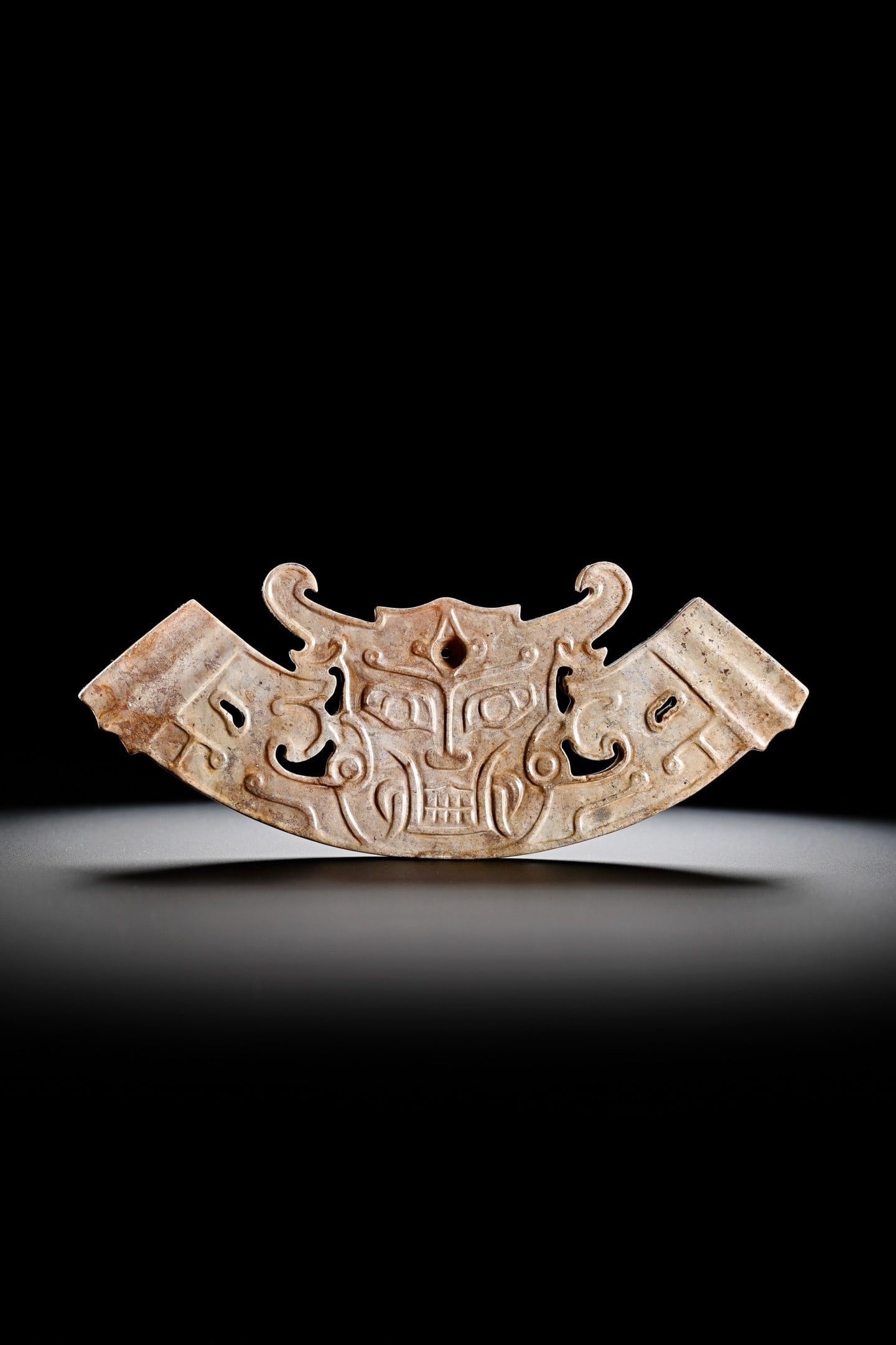Jade Carved Beast Face Pattern Bi - 5
