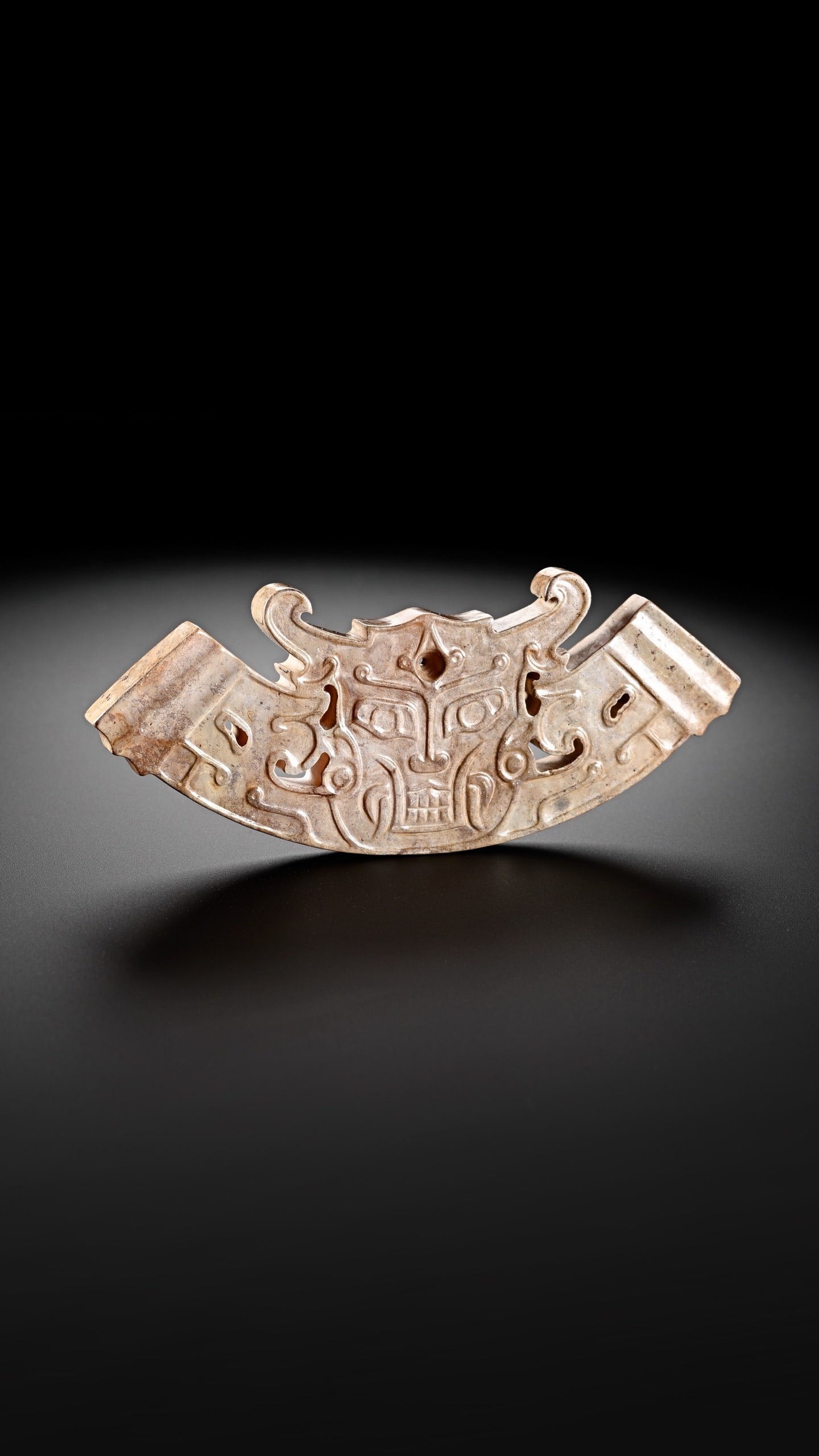 Jade Carved Beast Face Pattern Bi - 6