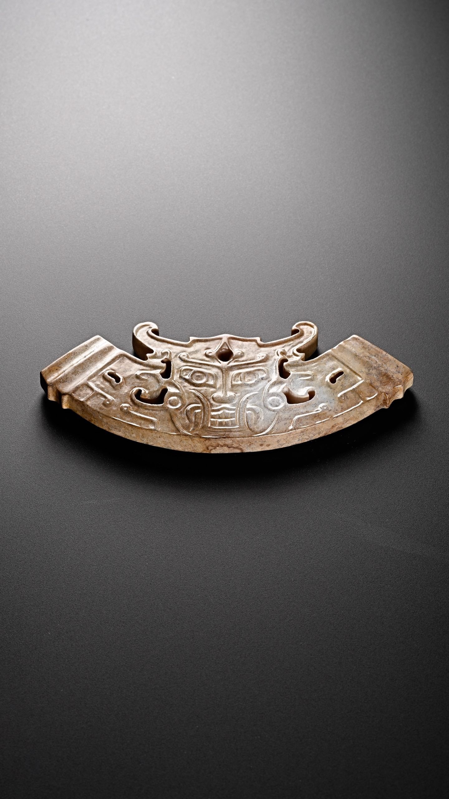 Jade Carved Beast Face Pattern Bi - 8