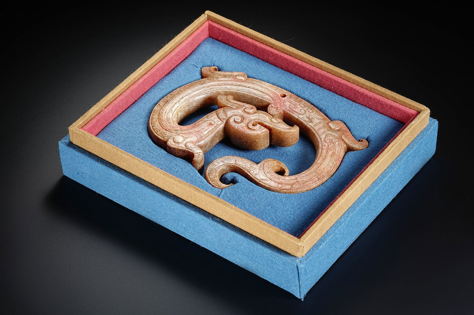 Jade Carved Dragon Shape Bi - 7