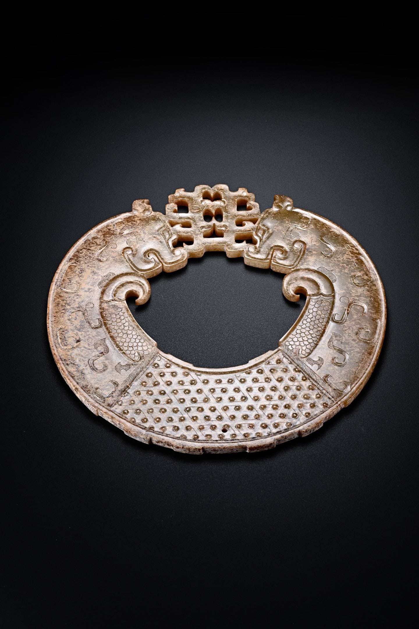 Jade Carved Cloud Pattern Phoenix Shape Yuan - 9