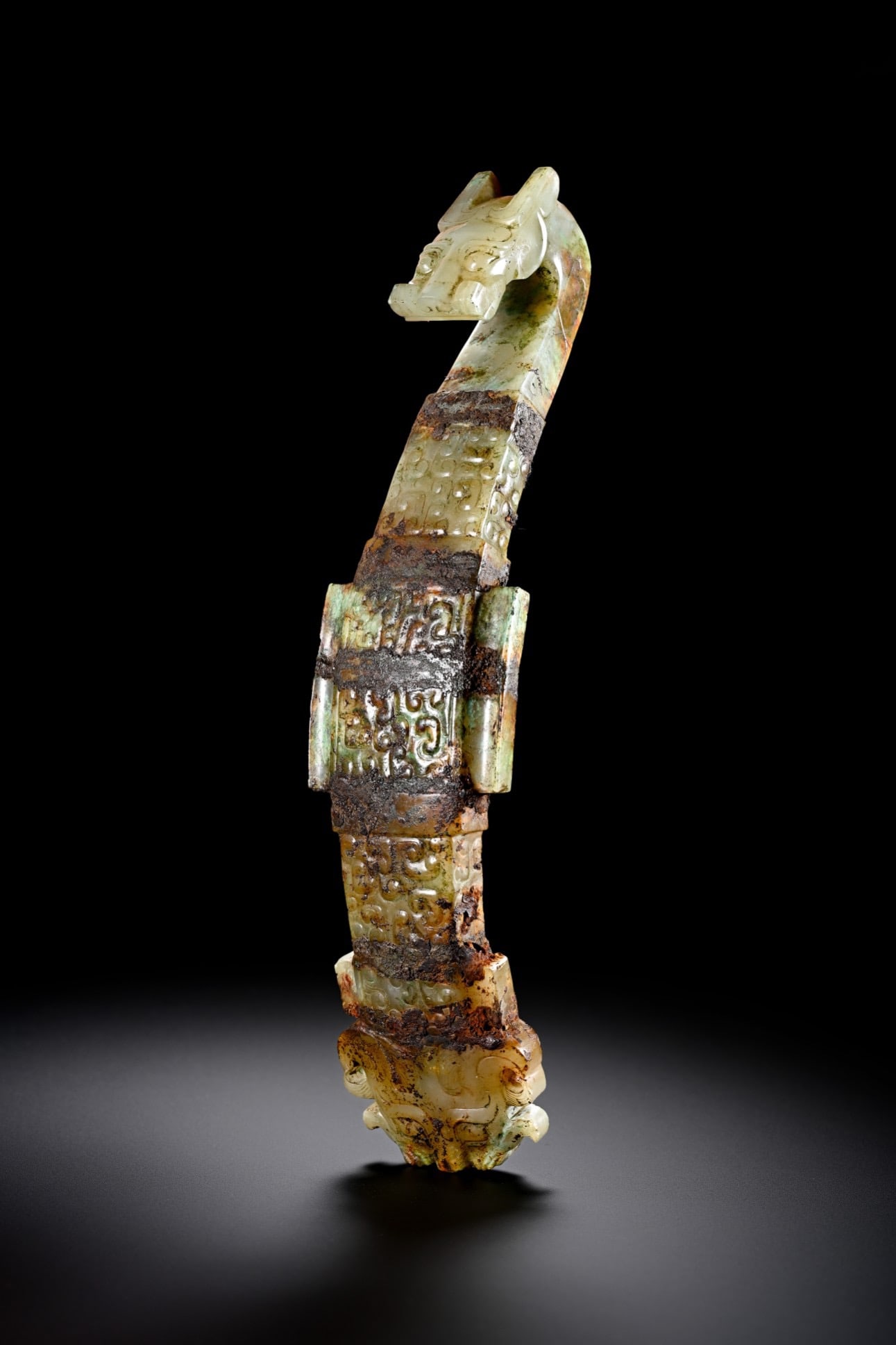 Jade Carved Dragon Shape Belt Hook - 10