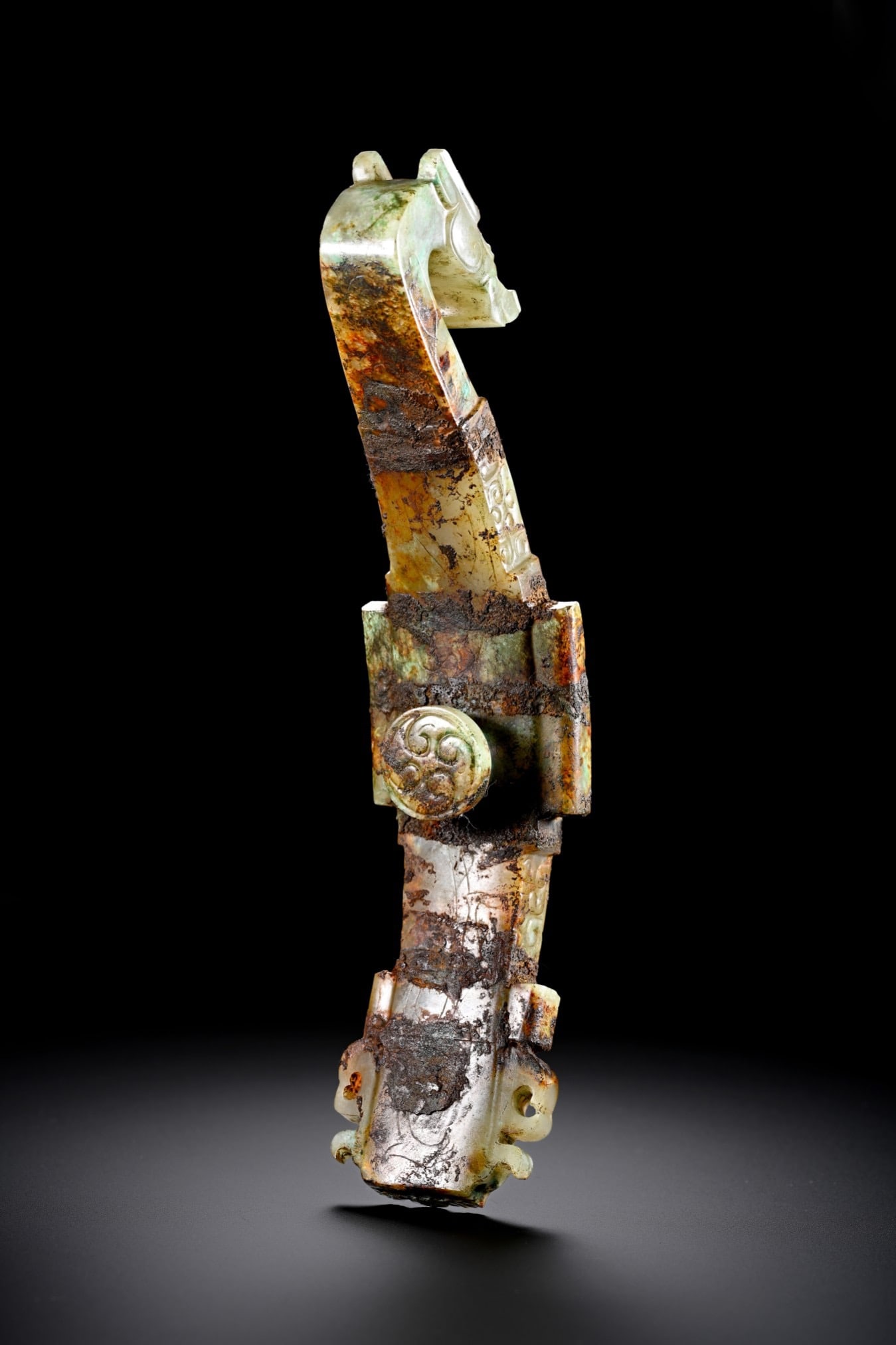 Jade Carved Dragon Shape Belt Hook - 13