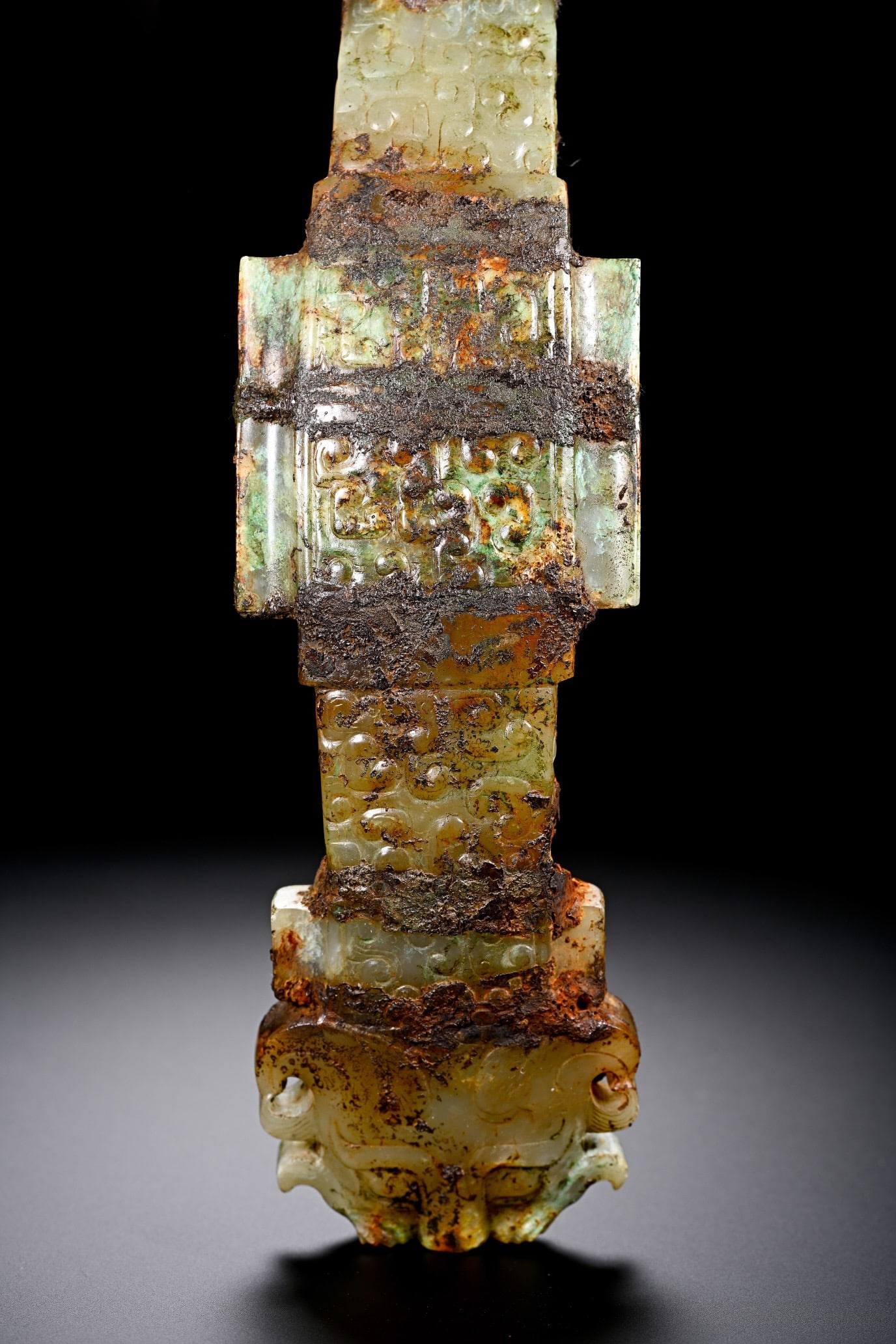 Jade Carved Dragon Shape Belt Hook - 14