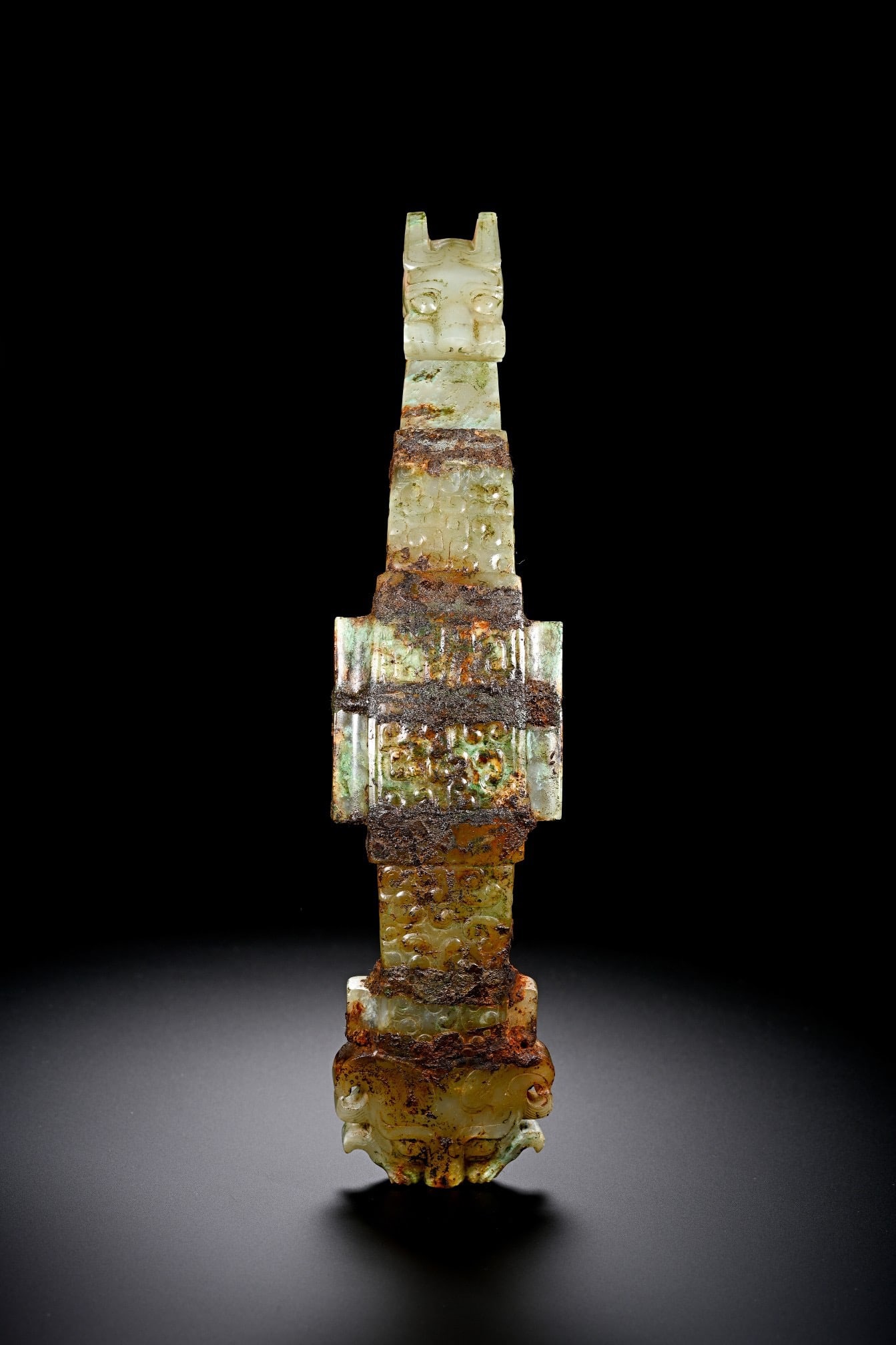 Jade Carved Dragon Shape Belt Hook - 15